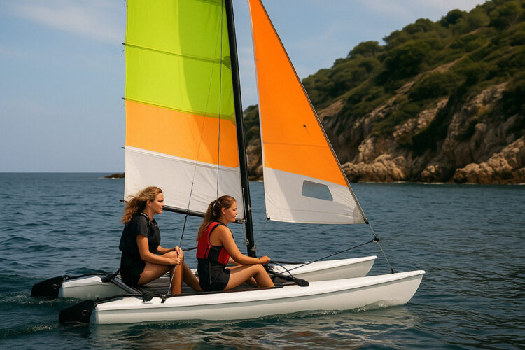 Catamaran près de la côte