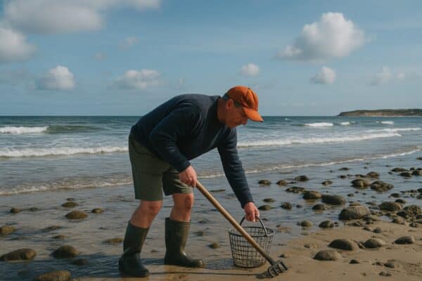Pêcheur à pied sur la Côte d'Opale